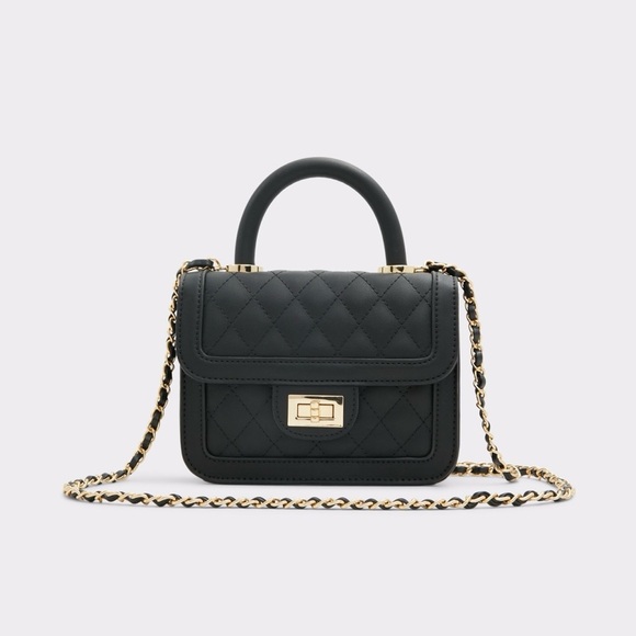 Aldo Handbags - Aldo Black Crossbody Purse With Gold Metal Hardware New With Tags